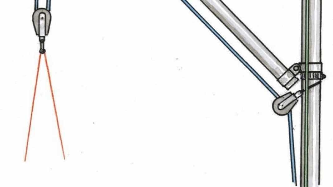 Reader tip of the week: Build your own davits: crane the outboard motor with ease