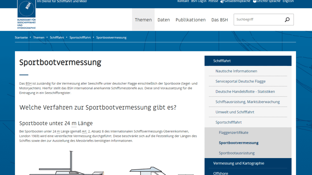 Bootskauf: Messbriefe können nun online beim BSH beantragt werden