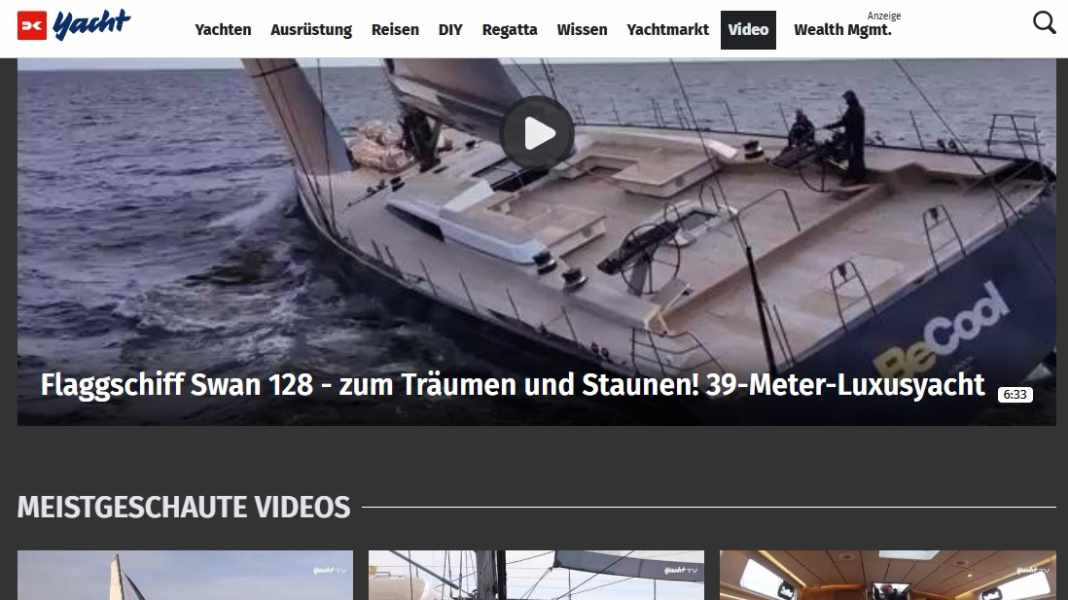 Nouveau : des vidéos et des courts métrages sont désormais disponibles ici aussi, sur yacht.de