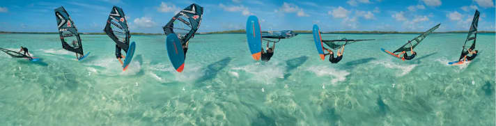 Once you are in the loops with a speed switch stance, it is comparatively easier to dive out of the switch because your body is not so twisted towards the sail during the "duck". | Photo True media & culture