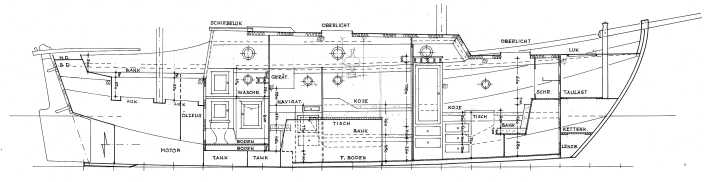 The folding bulkhead with flat bottom and centreboard was welded together from shipbuilding steel of different thicknesses