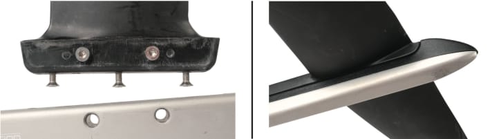 Starboard Superflyer Carbon: Verschraubungen sind solide, die Adapter für unterschiedliche Winkel am Heckflügel elegant.