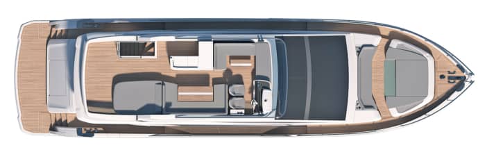 Upper deck: The bow lounge is the ideal place for an aperitif. Teak hatches conceal any disturbing anchoring equipment | Image: BEX