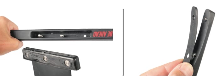 GA Phantom SL 850: The angle of the rear wing can be adjusted using various adapters (right).