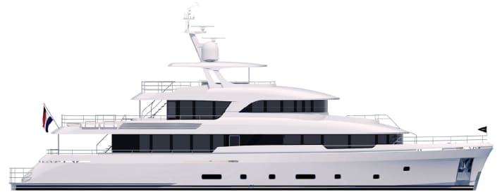 Martinique 36M: Moonen celebrated the start of construction on the van der Velden design, which, like its sister ship "Brigadoon", is being built in steel and on spec. | t.