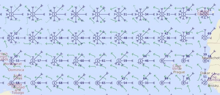   Estratto dall'"Atlante degli oceani" di Cornell