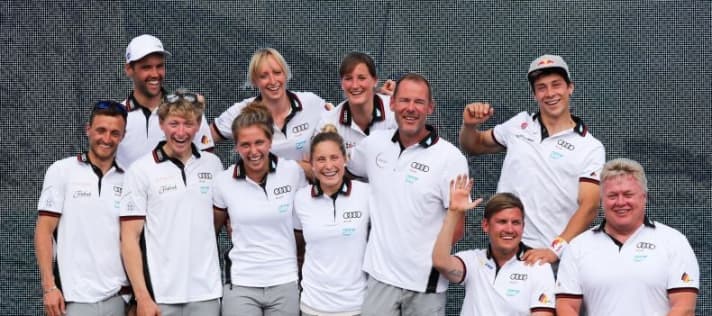   Allegria nell'Audi Sailing Arena del Centro Olimpico di Kiel-Schilksee: addio alla squadra nazionale di vela in rotta per Rio