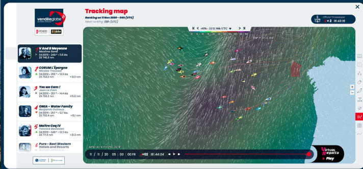   Situation de la course ce matin
