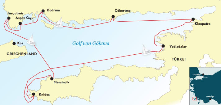Carte du golfe de Gökova