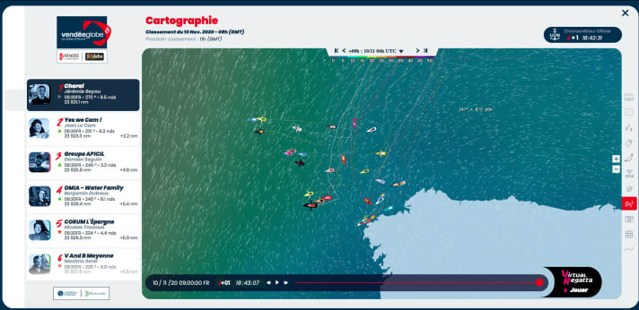   Situation de la course ce matin à 8 heures