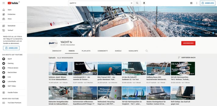   YACHT est également présent sur Youtube avec d'innombrables vidéos ! La palette des thèmes va des tests de bateaux à l'équipement, des régates aux classiques, des voyages et des régions aux aventures - plus de 73.000 abonnés se connectent régulièrement : <a href="https://www.youtube.com/YACHTtv" target="_blank" rel="noopener noreferrer nofollow">www.youtube.com/YACHTtv </a>.