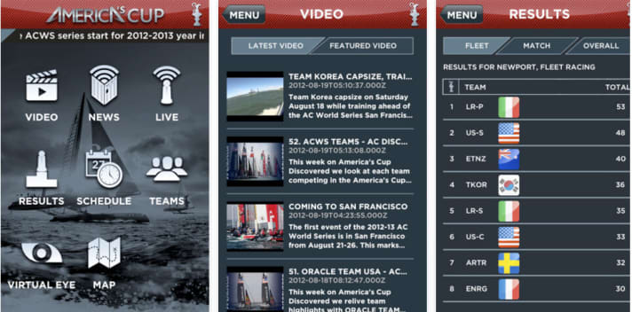   Screenshots der iPhone App