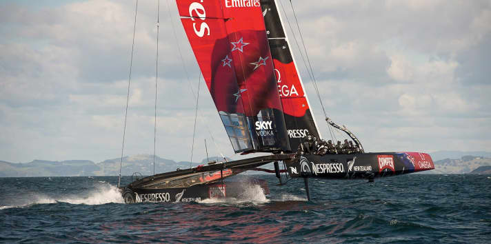   More steam. In 20 knots of wind, the AC72 runs at a top speed of 30 knots