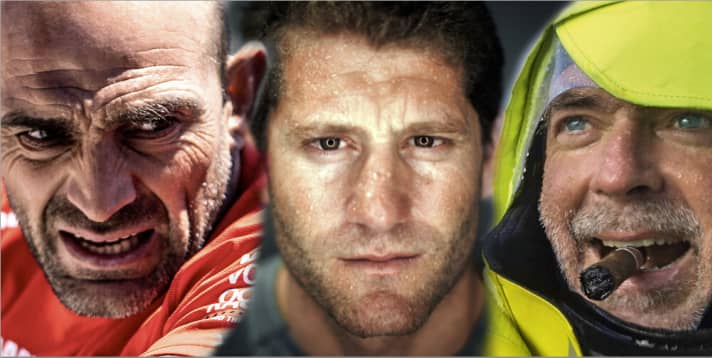   Game, set and match: Caudrelier (centre). The Frenchman won the penultimate edition of the race around the world as watch leader with "Groupama" and then sailed to third place on his debut as skipper. In his second attempt as skipper, he is now the man of the hour in The Hague. Xabí Fernandez (l.) and Bouwe Bekking, who lost out in the thrilling three-way battle for victory, congratulated fairly