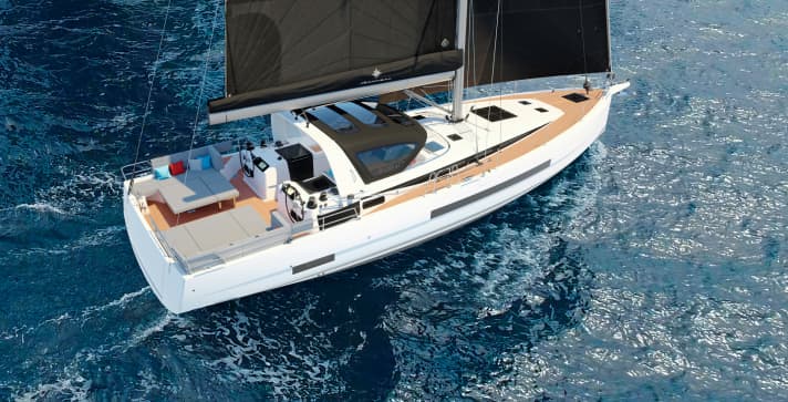 Cockpit inhabituel sur le Jeanneau 55
