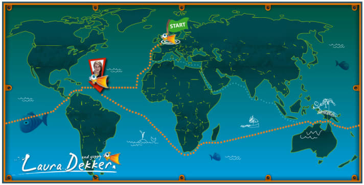   Dekkers Route um die Welt