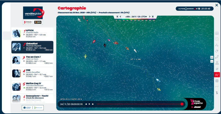   Situation de la course aujourd'hui à 9 heures