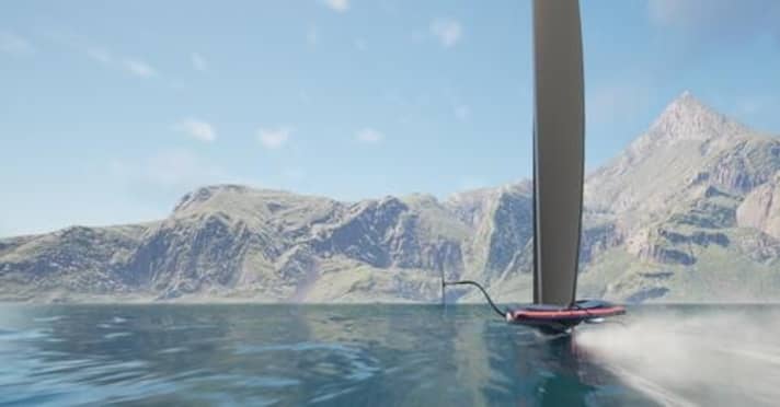   Aktuell im Bau sind die AC40-Foiler, hier eine Animation