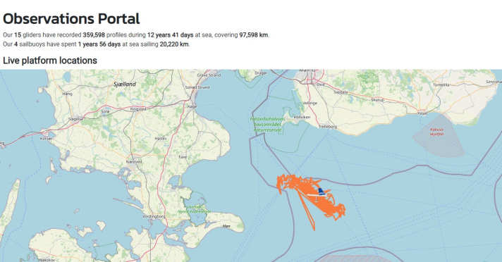 Die Segeldrohne kreuzt den Seeweg von Klintholm nach Ystad | Screenshot Voice of the Ocean Foundation