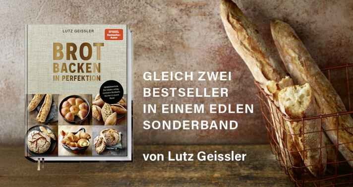 Due in uno: i due libri di panificazione di maggior successo in un unico volume. Di Lutz Geißler, foto di Hubertus Schüler, 130 ricette, 60 euro. <a href="http://BJVV.de" target="_blank" rel="noopener noreferrer nofollow">BJVV.de</a>