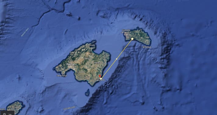 The route of the sailing yacht "Makan Angin".
