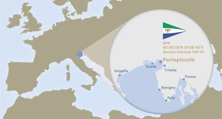   Location of the harbour in the northern Adriatic