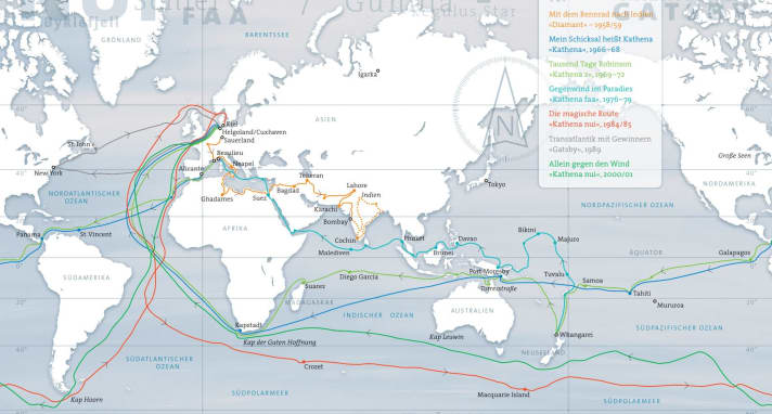 Tous les grands voyages de Wilfried Ermann sur une carte