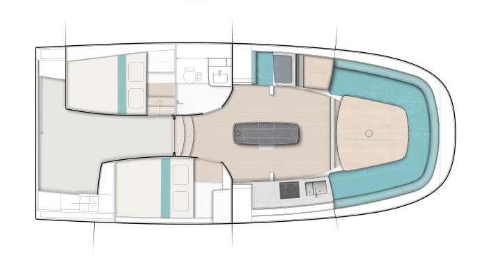 Les formes quasi rectangulaires du scow offrent de nouvelles possibilités d'aménagement intérieur