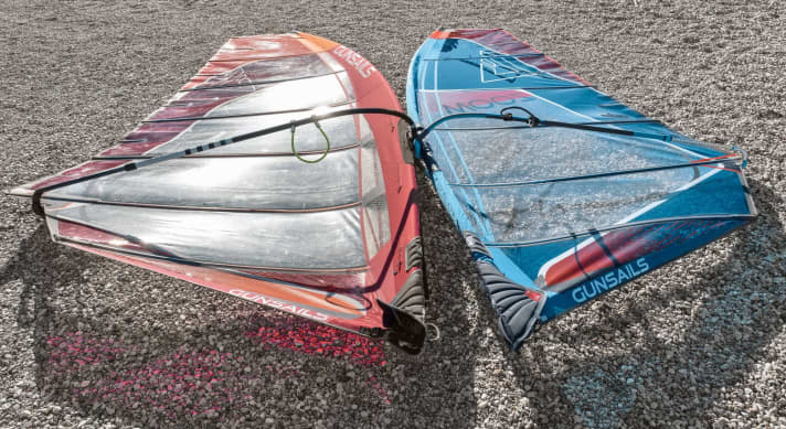 The 3-cam sail offers measurable aerodynamic advantages, especially in medium winds with the wide mast sleeve - but it also looks much heavier.