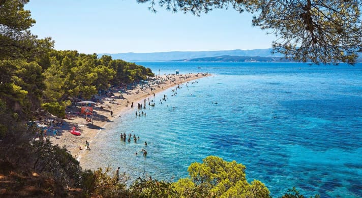 The famous Slatni Rat, or Golden Horn, is one of the most beautiful beaches in Croatia. However, it is also very busy in high summer.