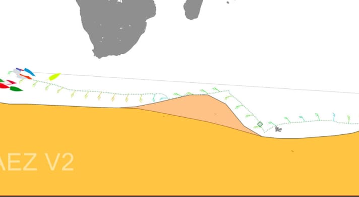   Figure 4: Although the Vendée Globe has been slower than expected so far, the routings for this week promise better marks. The head of the fleet will sail with the current depression until around Friday. After that, a second depression will move in very quickly. The leading skippers will gybe along the exclusion zone