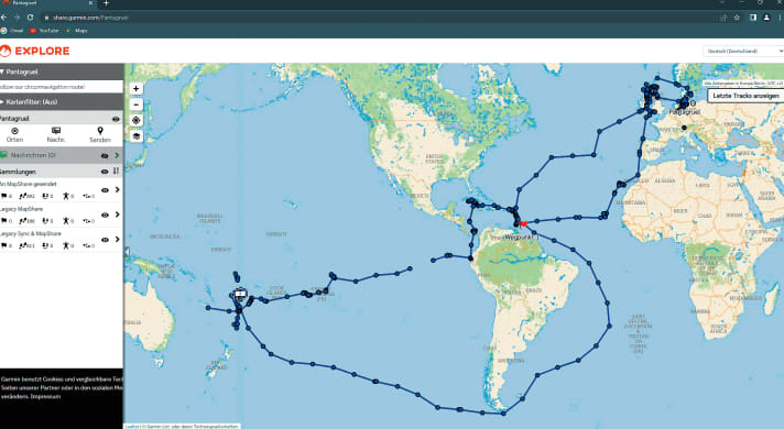 De la mer Baltique aux Caraïbes en passant par l'Angleterre et les Canaries, puis dans les mers du Sud. Le Cap Horn a été récemment franchi.