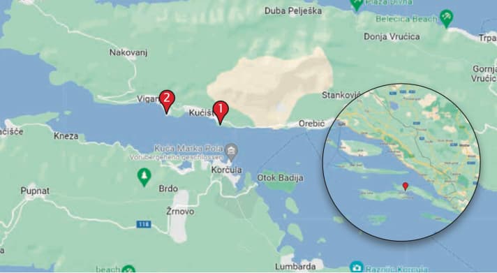 Overview map of the Pelješac peninsula