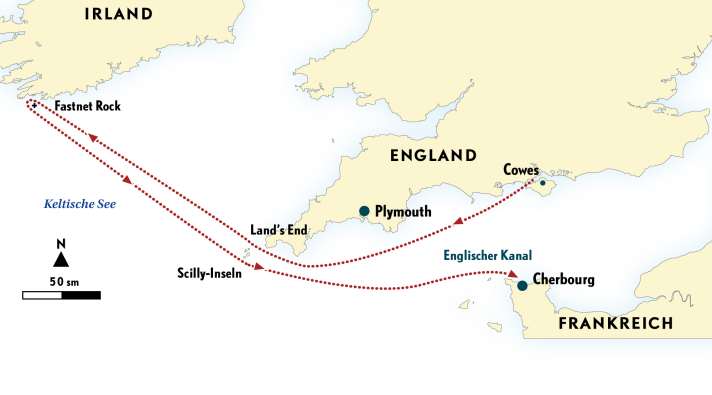 Das knapp 700 Seemeilen lange Fastnet Race endet zum dritten Mal in Cherbourg.
