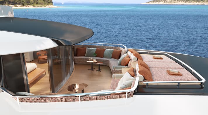 The front owner's terrace is not visible from below or above.