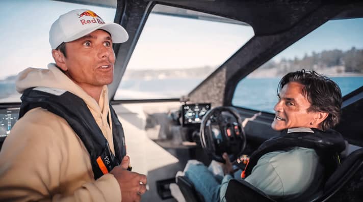 Jon Olsson und sein Schwiegervater Rickard Delér im Speedrausch.