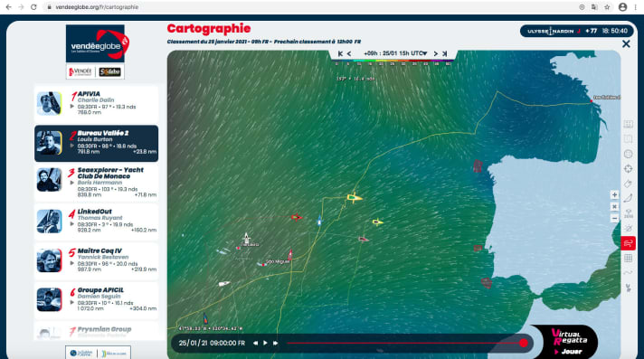   Situation de la course aujourd'hui à 9h00