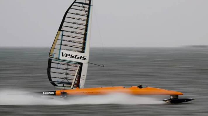   So sieht es aus, wenn man mit 120 Sachen segelt