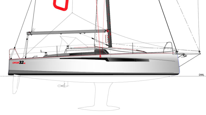   Ofcet 32 Version Sport-Cruiser: Kiel in T-Form und ein längerer Bugspriet