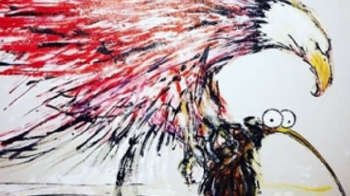   Jimmy Spithill posted his ideal version of the duel for the silver pot on Instagram: the kiwis as easy prey for the bald eagle - a symbol for the USA