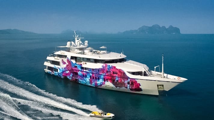 Eye-catcher: The artistic paintwork of the "Saluzi" attracts attention. According to Chinese artist Li Jiwei, it is intended to represent the mystical war horse "Tia Moana"