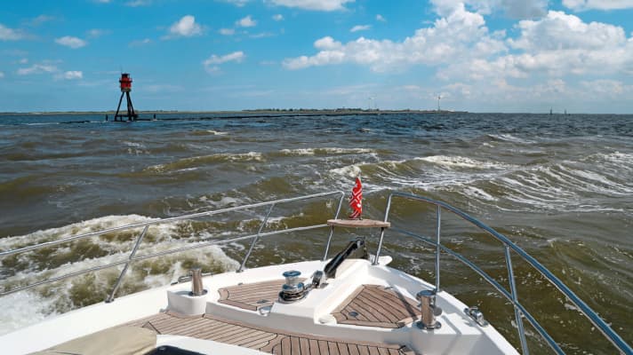 Wind gegen Strom bei der Ansteuerung von Borkum.