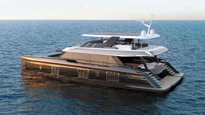 Equipped with five cabins, fly with pool bar, saloon, bow terrace and XXL cockpit, the
80 Sunreef also shows true greatness in terms of equipment