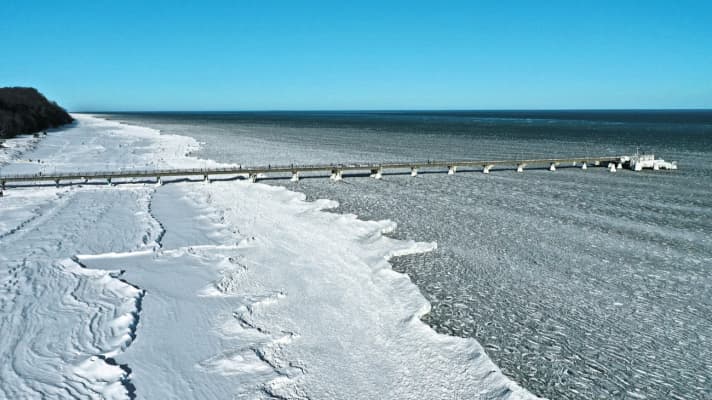 Die Seebrücke Bansin an der Nordküste der Insel Usedom