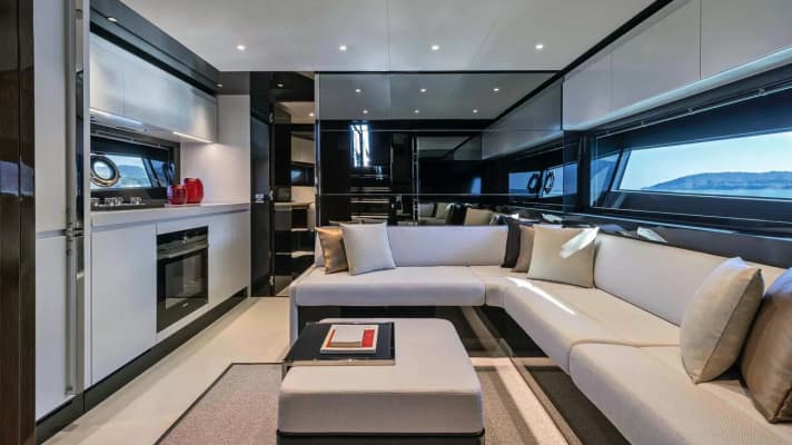 Elegance and fine materials throughout the boat