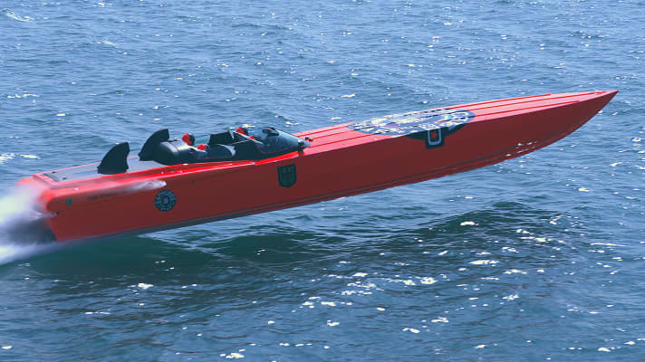 Roger Klüh mit Speedboot Apache Star