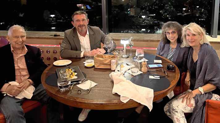 Neil Pryde, Martin Brandner, Nina Pryde and Iris Brandner (from left) at a joint meeting in Hong Kong.