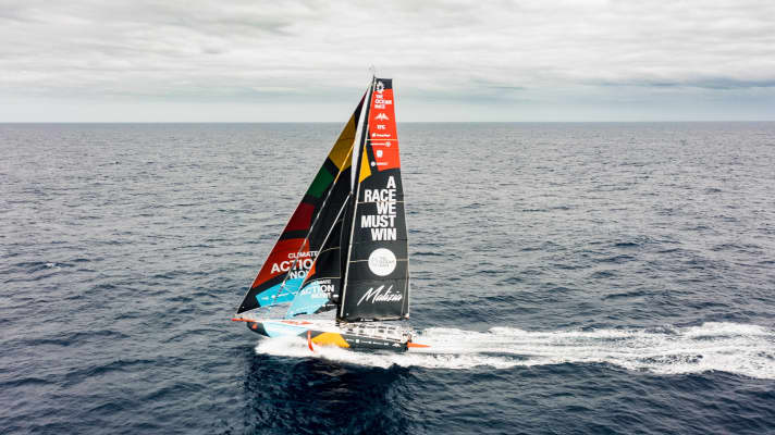 The Ocean Race 2022-23 - 8 marzo 2023, Tappa 3, Giorno 10 a bordo del Team Malizia. Vista dal drone.