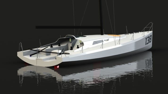   Flat stern, narrow waterline