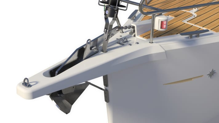   Novità per tutti i modelli del programma Sun Odyssey: muso di prua fisso con supporto per l'ancora